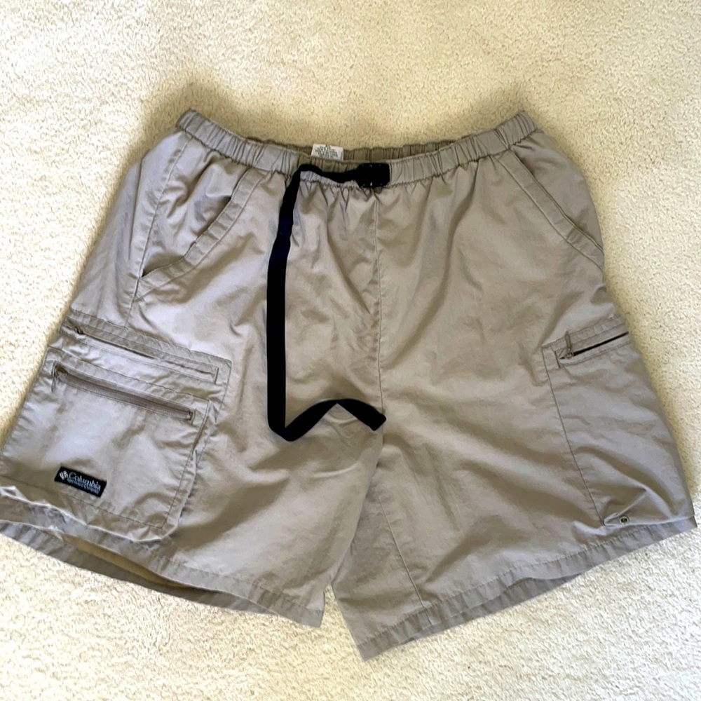 Columbia men swimming trunks grey lined 6 pockets size XL